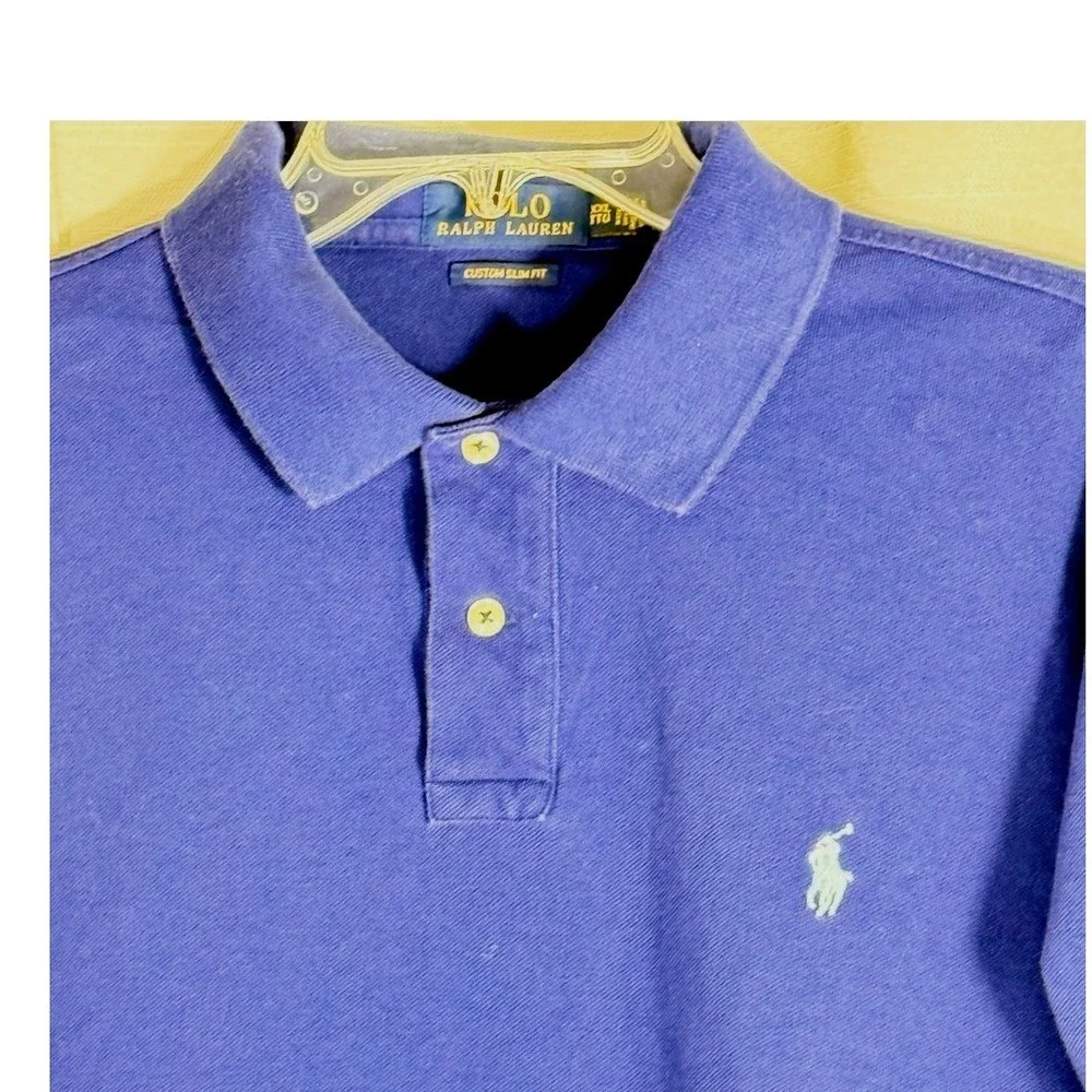 Polo by Ralph Lauren XXL Men's Custom Slim Fit Polo Shirt‎ - Blue